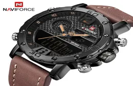 Naviforce Men Wristwatches Digital LED Mens relógio Exército Relógio multifuncional Multifuncional Quartz relógio Relogio Masculino6802422