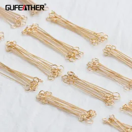 Tools Gufeather M897,jewelry Accessories,pass Reach,nickel Free,needle, Gold Plated,double Hole,hand Made,jewelry Making,100pcs/lot