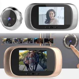 Doorbell Peephole Door Camera med färgskärm med elektronisk dörrklocka LED -lampor Video Door Viewer VideoEye Home Security Smart Home
