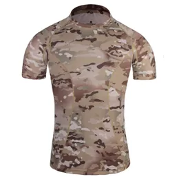 Emersongear Tactical Skin Tight Base Layer Running Shirts Camouflage Shorts Sleeve Outdoor Sports Sweat-Wicking T-Shirt Em8605 240321