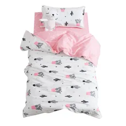 3st Princess Cotton Crib Bed Linen Kit Cartoon Baby Bedding Set Inkluderar Pillow Case Sheet Dåskåpa utan fyllmedel 240322