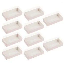 Ta ut containrar 10 datorer Mini Cupcake Boxes Dessert Baking Holder Disponible Packaging Home Packing