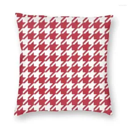 Pillow Red And White Houndstooth Cover 3D Print Fashion Plaid Floor Case For Sofa Custom Pillowcase Home Decorative