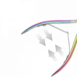 3pcs Set Rainbow Edelstahl Nagel Nagelschnitte Schere tote Haut Gel Polnisch Remover Nagelkunst Maniküre -Pflegewerkzeuge für Edelstahlschere