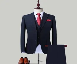 Mężczyźni garnitury biznesowe Trecepcece Suit Trim Groom British Plaid Wedding Custom Groom Wear Office Ourfit5850412