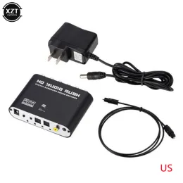 المحول 5.1 قناة رقمية إلى استريو التناظرية AC3 محول الصوت SPDIF CoAxial AUX إلى 6 RCA ADCEDER AMPLIFIER