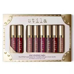 In StockMakeup StarStudded acht flüssigen Lippenstift -Set 8PCS Box Langlebige creme schimmere flüssige Lippenstift hochwertige Epacket5599976