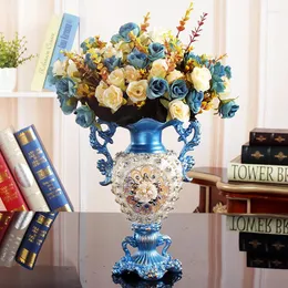 Vazolar Avrupa lxury elmas reçine vazo dekorasyon çiçek aranjmanı ev sehpa mobilyası tv dolap ofis el sanatları