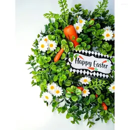 Decorative Flowers Easter Wreath Eucalyptus Carrot Artificial Hanging Pendants Background Garland Wall Shopping Mall Pography