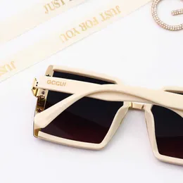 2024 fashion Men's Luxury Designer Women's Sunglasses Milk white large frame thin face Korean round sun protection polarized