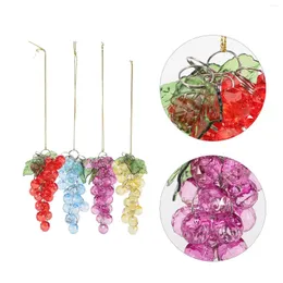 Decorative Figurines 4pcs Acrylic Handmade Grape Beads Cluster Christmas Beaded Grapes Ornament