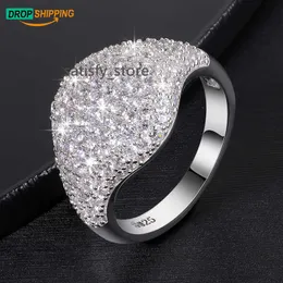 Dropshipping anillos gioielli fine 925 sterling argento vvs moissanite diamond cluster coppia anello nuziale per donne ragazze