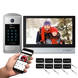 Intercomo tmezon wi -fi videoe doorphone 10zoll tela de toque com 1080p swipe/swipe/monitor de carteira com wirbell de 1080p