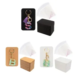 Other 100pcs Keychain Display Cards with SelfSealing Bags Keychain Card Hold Cardboard for Keyring Jewelry Display Packaging