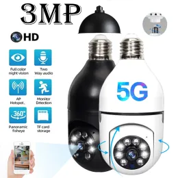 Intercom 5g Wifi Yi Iot Surveillance Camera E27 Bulb Google Auto Tracking Night Vision Full Color with Baby Monitor Indoor Security Cam