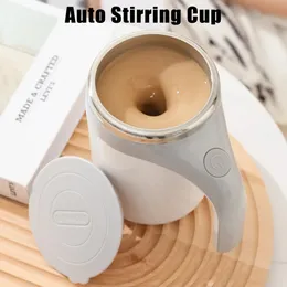 Magnetisk roterande mixer rostfritt stål Auto Stirring Cup Lazy Smart Mixer Coffee Milk Mixing Cup Mark Cup varmare flaska 240326