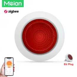 صفارات الإنذار Siren Meian Sound Seren Alarm Tuya Zigbee 110V 220V Sirena Alarma