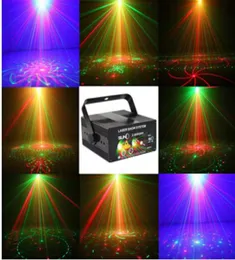 Высококачественный удаленный 5 линз 80 узоров RG Лазерный синий светодиодный светодиодный освещение DJ Show светло -зеленый красный Home Professional Light 110220V1166988