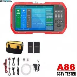 Visualizza A86 A82 5 in 1 H.265 4K HD 7 "IP CCTV Tester Monitor AHD CVI TVI CVBS Test della telecamera CVI 8MP ONVIF HDMI Ingresso Multimetro Fibra ottica