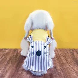 ملابس ألعاب الكلاب حيوان أليف لطيف ماوس ماوس مخططة الرسوم المتحركة - مناسبة للكلاب الصغيرة والقطط الأزياء الناعمة في الهواء الطلق Bichon Teddy Ropa