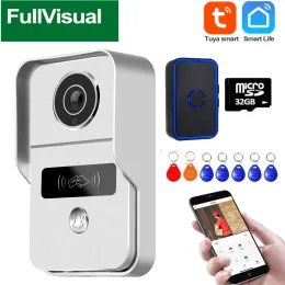 Intercom Fullvisual 1080p kablosuz video kapı zili interkom Kamera wifi video kapısı telefon Chime SD kart hareket algılama kablolu poe