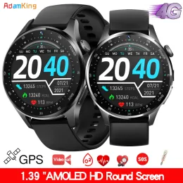 Watches New 1.39 Inch 4G Video Call Kids Smart Watch GPS WiFi Heart Rate Dual Camera Body Temperature ECG Men SOS Children Smartwatch