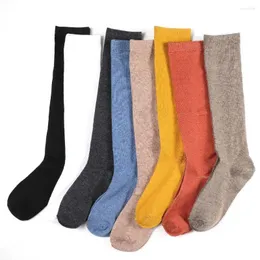 Women Socks Sport Disual Cotton Cotton Ladies JK Hosiery Knee High Stockings Calf Sock