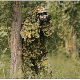 Uppsättningar/kostymer kamouflage kostym airsoft outfit män ny 3d haple blad bionic yowie sniper fågelwatch jaktkläder
