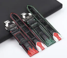 22 мм стиль итальянский коврик черный Btterfly Clasp Watch Bands для браслета Konstantin Chaykin Men Bracelet Кожаный ремешок8991054
