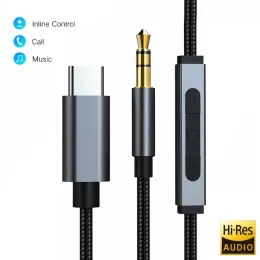 Högtalare Realtek ALC4050 USB TYPEC till 3,5 mm Jack Male DAC AUX HIFI Audio Cable för Samsung S20+ Xiaomi Huawei Pixel 4 OnePlus -högtalare