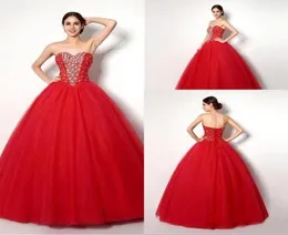 Cristais de luxo Red Quinceanera vestidos vestidos de baile 2015 barato com cristal de cristal doce 16 vestidos vestidos de 153793345