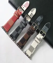 Luxury Fashion Designer Watch Band Lämplig för Apple Watch 3842 Smart Watch Band Classic Check Leather5068705