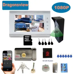 Doortbells Dragonsview 1080p فيديو لاسلكي Intercom Camera Camera WiFi Door Phone Smart Home Door Access with Electronic Lock Remote