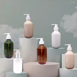 Dispensador de sabão líquido 1pc garrafa de plástico de 300 ml de shampoo redondo ombro marrom marrom transparente Gel Sinitizador da mão Bottlevv