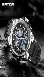 Armbandsur sanda Men039S Sports Watch Military Quartz G Style Waterproof S Shock Led Digital Relogio Masculino2160841