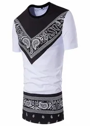 Böhmen bandana tshirts för män sommar mode bomull paisley t shirt oneck kort hylsa kläder6943363