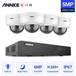 System Annke 8ch FHD 5MP Setwork Video Security System H.265+ 6MP NVR с 5 -мегапиксельным водонепроницаемым наблюдения