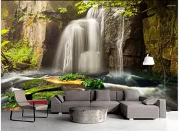 Обои на заказ PO 3D Обои горы водопад водный телевизор Фон настенный комнат для дома декор фрески на 3 дня
