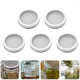 Dinnerware 5 PCs Aço inoxidável Tampa de broto de aço Jar tampa de tampa prática Tamas para enlatamento Salad Kit Telas