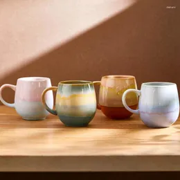Kubki 520 ml proste gradientowy kolor Kubek Ceramiczny Kawa Uchwyt mleka Picie owsiane kubek sok wodny herbata trwała