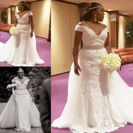 Платья плюс размер русалка свадебные платья шнурки с бусинными свадебными платьями из бисера