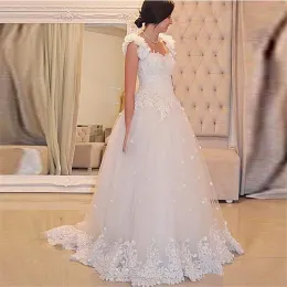 Dresses Princess Spaghetti Straps Floral Lace Aline Wedding Dress Scatted Appliques Lace Wedding Gown Bridal Gown vestido curto de noiva