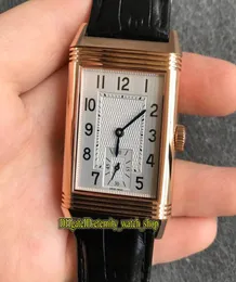 MGF Reverso Flip on both sides Dual time zone 2702421 White Dial Cal854A2 Mechanical Handwinding Mens Watch Rose Gold Watches e7984499