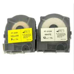 Cassetta del nastro di carta 5mm 9mm 12mm Whitex16m 8mxyellowollo etichetta per l'etichetta per la macchina da macchina per il nastro a inchiostro a inchiostro per cavo LM550A/E