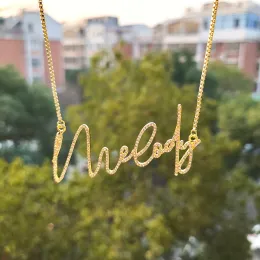 Necklaces Crystal Pendant Letters Necklace for Men Women Custom Jewelry Custom Name Necklaces Personalized Necklace with Different Fonts