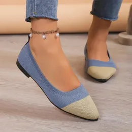 Casual Shoes Pointed Toe Flats Spring/Autumn Concise 2024 Ladies blandade färger Slip-on Vuxen Zapatos Planos