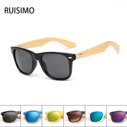 Sonnenbrille 16 Farbe Bambus Männer Holz Frauen Marke Designer Spiegel Original Holzgläser Retro de Sol Maskulino