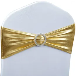 Stol täcker spandex Sashes Bows Premium Stretch Cover Band med Buckle Slider Universal Elastic Ties for Wedding Party