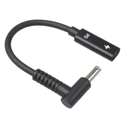 Typ C USB 3.1 USB-C till DC 20V 4,5 3,0 mm för HP Power Plug PD Emulator Trigger Charger Cable för LAP TOP