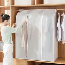 Förvaringspåsar dammtätkläder överdimensionerad täckklänning kostym kappa transparent väska fodral arrangör garderobskläder hängande